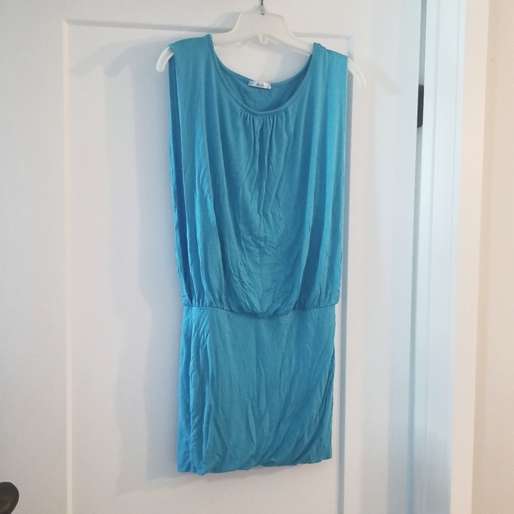 SiSi Sleeveless Blue Summer Dress Made In  USA Size M